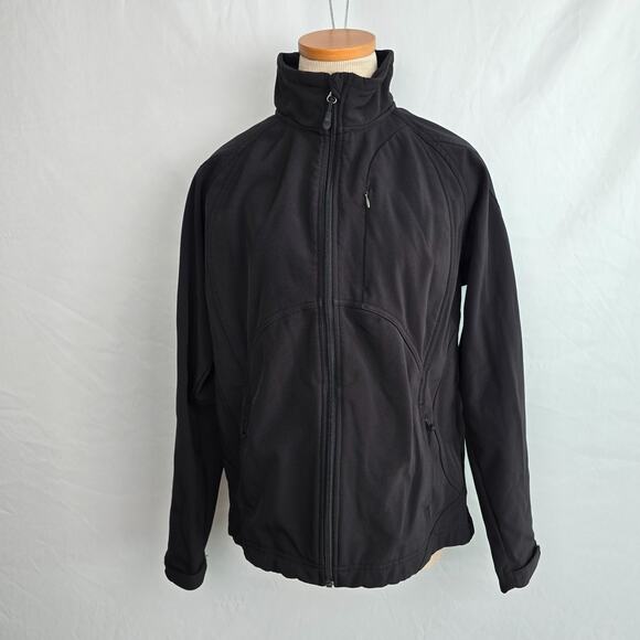 Double Diamond Jacket Women's L Black Full Zip Up Fleece Lined Soft Shell - Picture 2 of 16